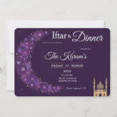 Lila-minimale Moschee-Ramadan-Iftar-Party Einladung (Vorderseite)