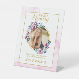 Lila Minimalismus Gedächtnisbeerdigung-Zeichen gem Sockelschild