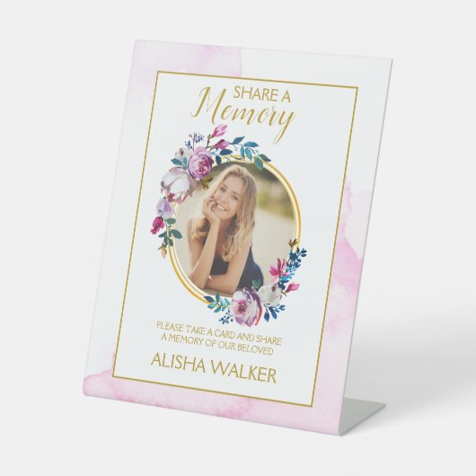 Lila Minimalismus Gedächtnisbeerdigung-Zeichen gem Sockelschild (Vorderseite)