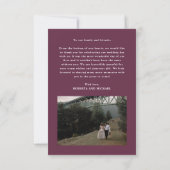 Lila Minimalistisch-dankbare Script-Hochzeit Dankeskarte (Rückseite)