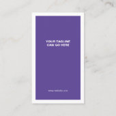 Lila Minimalistisch modern Visitenkarte (Rückseite)