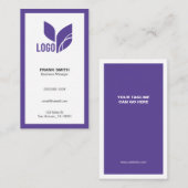 Lila Minimalistisch modern Visitenkarte (Vorne/Hinten)
