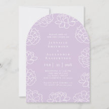 Lila-minimalistische botanische Hochzeitseinladung