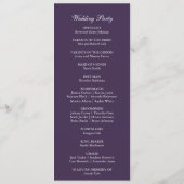 Lila Minimalistische Einfache Moderne Elegante Hoc Programm (Rückseite)