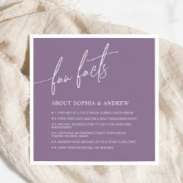 Lila Minimalistische Fun Facts Wedding Napkins Serviette