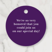 Lila Minimalistische Hochzeit Vielen Dank Geschenkanhänger (Rückseite)