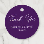 Lila Minimalistische Hochzeit Vielen Dank Geschenkanhänger (Vorderseite)