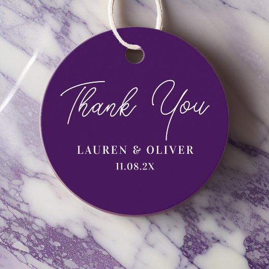 Lila Minimalistische Hochzeit Vielen Dank Geschenkanhänger