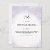 Lila Minimalistische Hochzeitseinladung Moderne El Einladung (Rückseite)