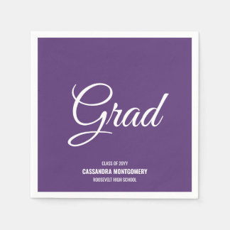 Lila Minimalistische Moderne Graduierungspartei Serviette