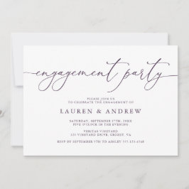 Lila Minimalistische Partnerschaft Einladung