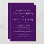 Lila Minimalistische Skripte Moderne Einladung zur (Vorne/Hinten)