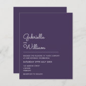 Lila Minimalistische Skripthochzeit (Vorne/Hinten)