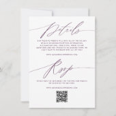 Lila Minimalistische zweiseitige Einladung zur Hoc (Rückseite)