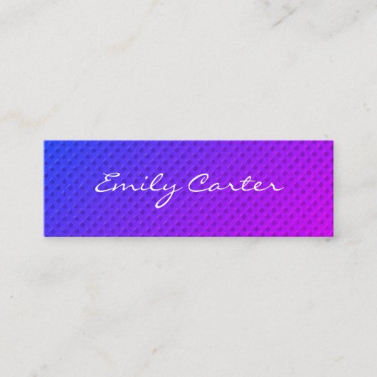 Lila Minimalistischer Blend Curse-Schriftart Mini Visitenkarte (Vorderseite)