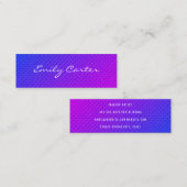 Lila Minimalistischer Blend Curse-Schriftart Mini Visitenkarte (Vorne/Hinten)