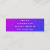 Lila Minimalistischer Blend Curse-Schriftart Mini Visitenkarte (Rückseite)