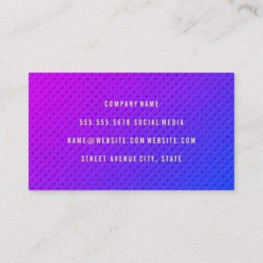 Lila Minimalistischer Blend Curse-Schriftart Visitenkarte (Rückseite)