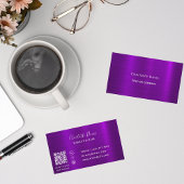 Lila, minimalistischer QR-Code Visitenkarte