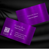 Lila, minimalistischer QR-Code Visitenkarte