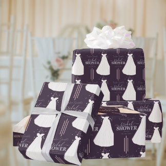 Lila Minimalistisches Brautparty Personalisiert Geschenkpapier