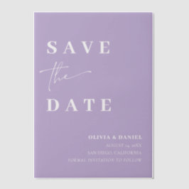 Lila Minimalistisches Elegant Save the Date Pergament Einladungen