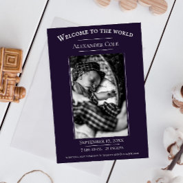 Lila Minimalistisches Foto - Geburtsankündigung Ankündigung