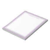 Lila minimalistisches Monogramm Notizblock (Rotiert)