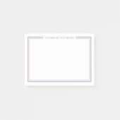 Lila minimalistisches Monogramm Post-it Klebezettel (Vorderseite)