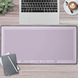 Lila minimalistisches Monogramm Schreibtischunterlage