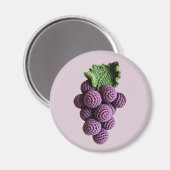 Lila Minimalistisches Oma FruchtCrochet Traube Magnet (Vorderseite/Rückseite)