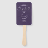 Lila Minimalistisches Script-Hochzeitsprogramm Fächer (Vorderseite)