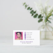 Lila Minimalistisches Social Media Profile Foto Visitenkarte (Stehend Vorderseite)