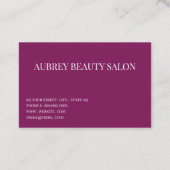 Lila, minimalistisches Weißskript Visitenkarte (Rückseite)