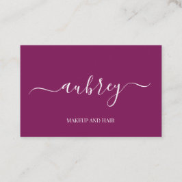 Lila, minimalistisches Weißskript Visitenkarte