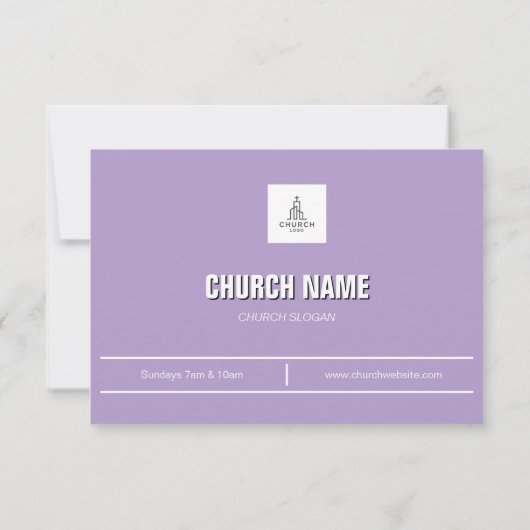 Lila Minimalkirche laden ein (Rückseite)