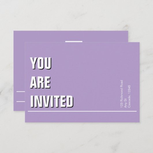 Lila Minimalkirche laden ein (Vorne/Hinten)