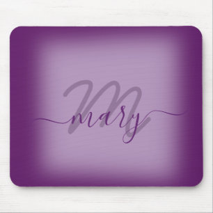 Lila Minimalname Monogramm Mousepad