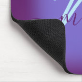 Lila Minimalname Monogramm Mousepad (Ecke)
