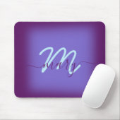 Lila Minimalname Monogramm Mousepad (Mit Mouse)