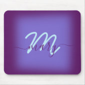 Lila Minimalname Monogramm Mousepad (Vorne)