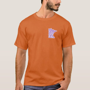 Lila Minnesota Staat Kontur Design T-Shirt