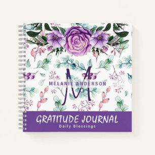 Lila Minze Blume Dankbarkeit Sessing Journal Notizblock