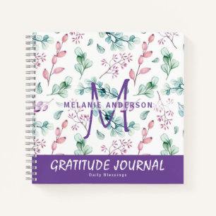 Lila Minze Blume Dankbarkeit Sessing Journal Notizblock