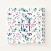 Lila Minze Blume Dankbarkeit Sessing Journal Notizblock (Rückseite)