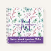 Lila Minze Blumengärtner Journal Gardenning Notizblock (Vorderseite)