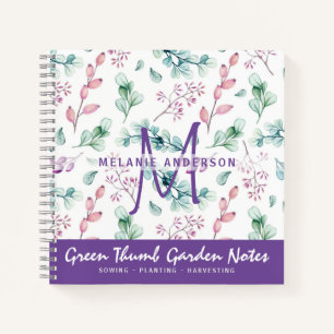 Lila Minze Blumengärtner Journal Gardenning Notizblock
