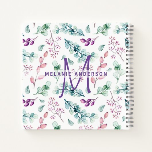 Lila Minze Blumengärtner Journal Gardenning Notizblock (Rückseite)