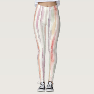 Lila Minze Pfirsich Rose Streifen Leggings