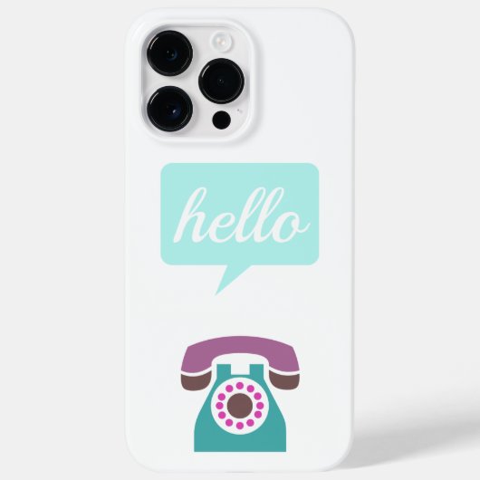Lila Minze Retro Telefon Hallo Typografie Zitat Case-Mate iPhone Hülle (Rückseite)